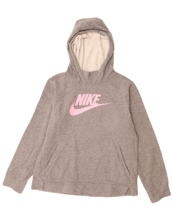 Nike Girls Graphic Standard Fit Hoodie Pullover 13–14 Jahre XL Grau meliert