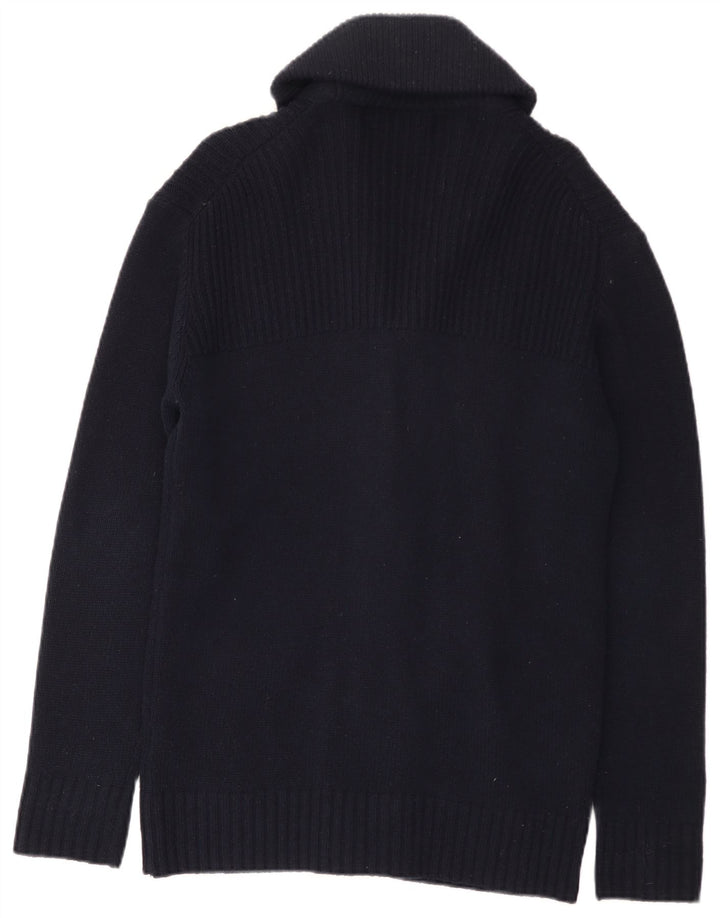 Lyle & Scott Herren-Strickjacke aus Lammwolle in mittlerem Marineblau