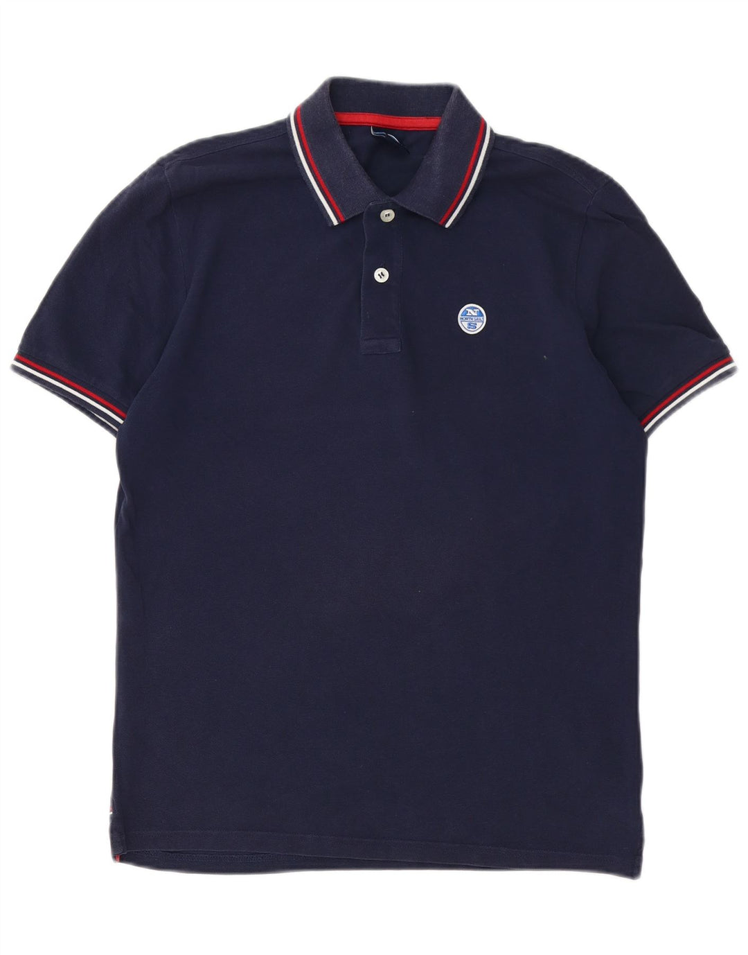 North Sails Herren-Poloshirt mit grafischer regulärer Passform, Größe S, Marineblau, Baumwolle