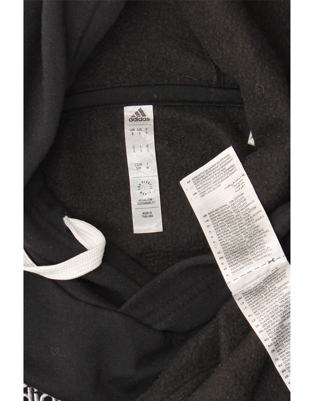 ADIDAS Herren Kapuzenpullover Small Schwarz Baumwolle