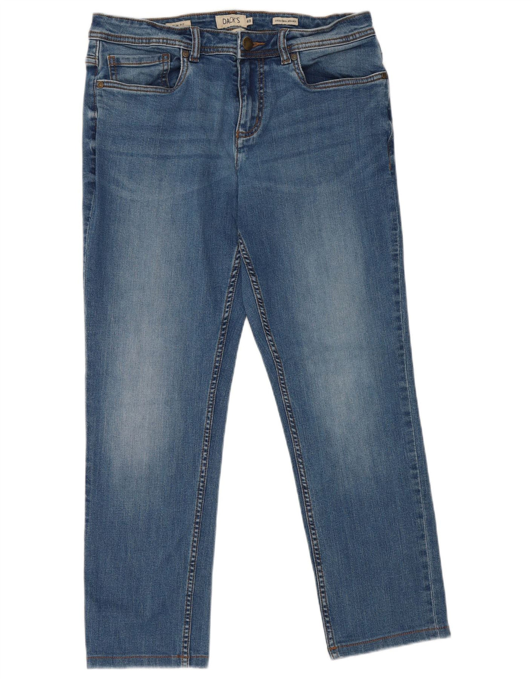 Dack's Herren Slim Jeans IT 48 Medium W32 L27 Blaue Baumwolle