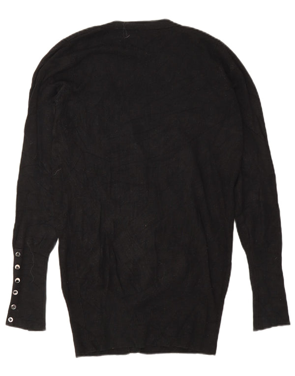 Zara Damen-Cardigan-Pullover UK 10 Small Schwarz Rayon