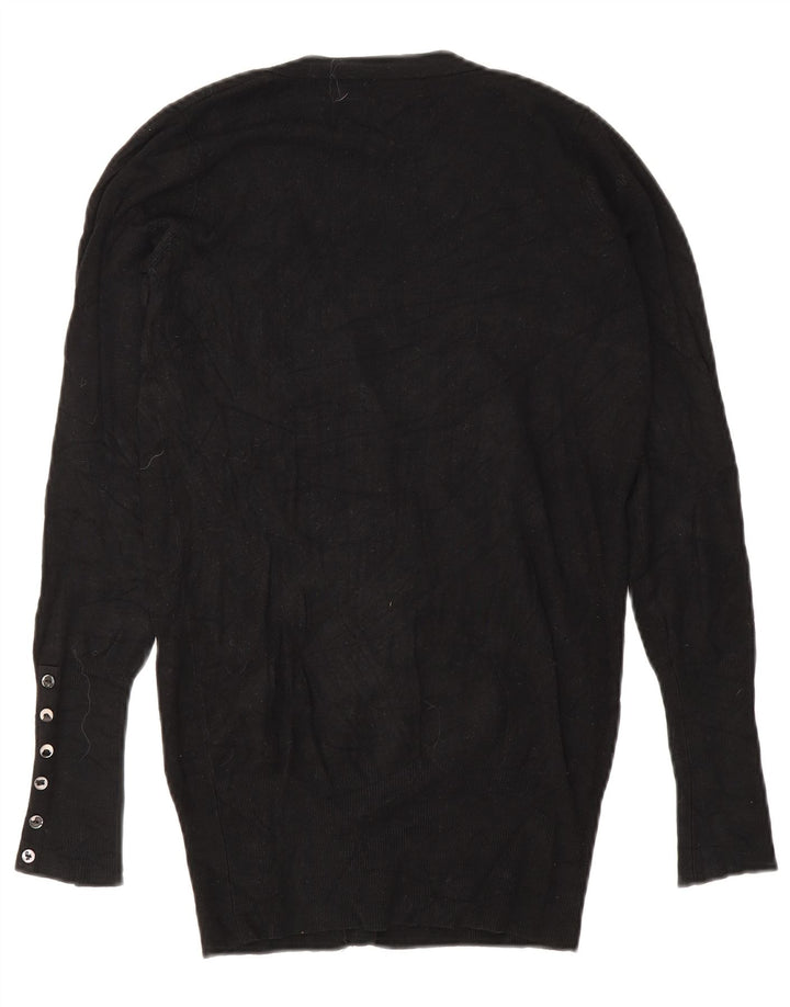 Zara Damen-Cardigan-Pullover UK 10 Small Schwarz Rayon