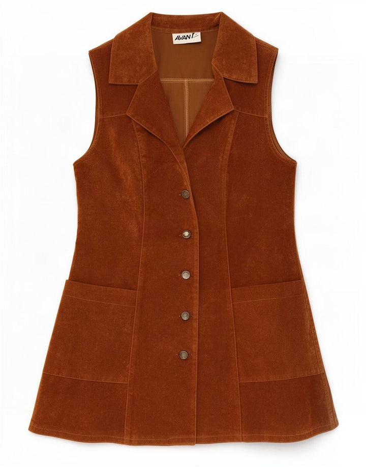 Avant Damen Wildlederweste UK 12 Mittelbraun