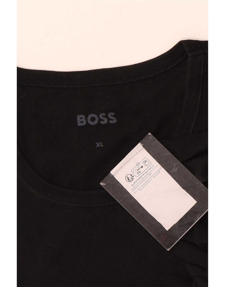 Hugo Boss Herren T-Shirt Top XL Schwarz Baumwolle