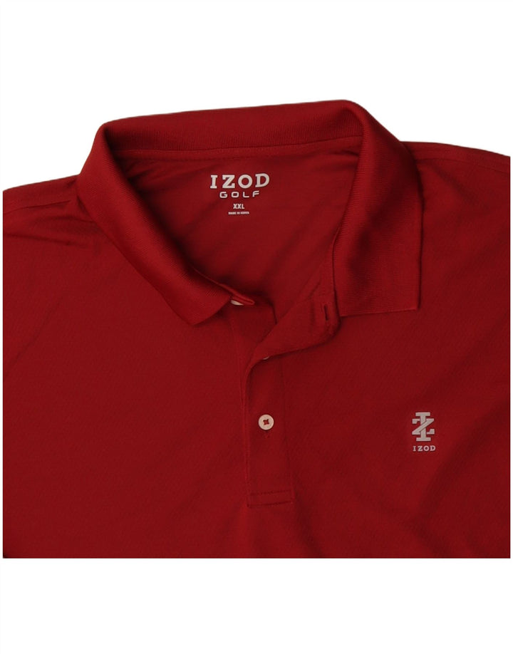 IZOD Herren Golf Langarm-Poloshirt 2XL Rot Polyester