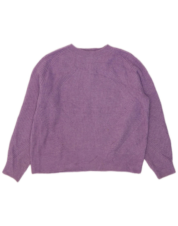 Marks & Spencer Damen-Pullover mit Rundhalsausschnitt, UK 14, Mittelviolett, Acryl