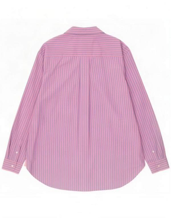 Crew Clothing Damen-Hemd mit entspannter Passform, UK 16, große rosa Nadelstreifen-Baumwolle