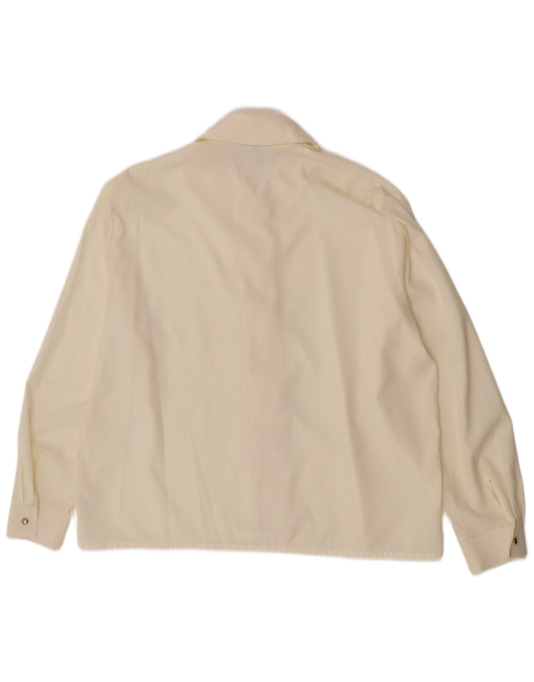 Vintage Damen Hemdbluse UK 14 Medium Off White Viskose