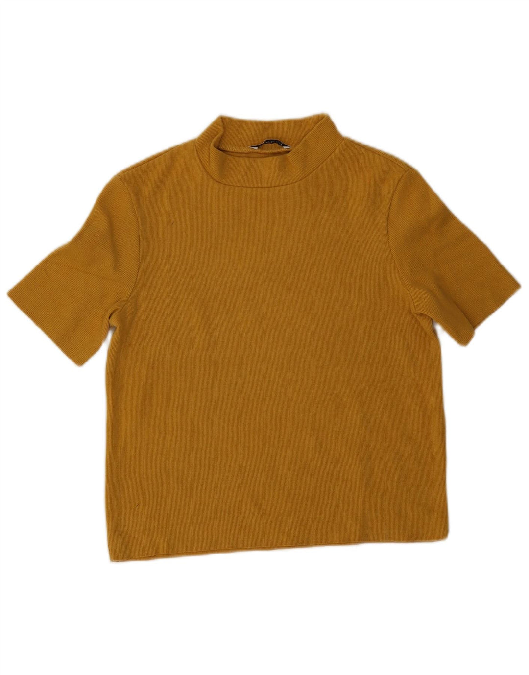Zara Damen Crop T-Shirt Top UK 10 Small Gelb