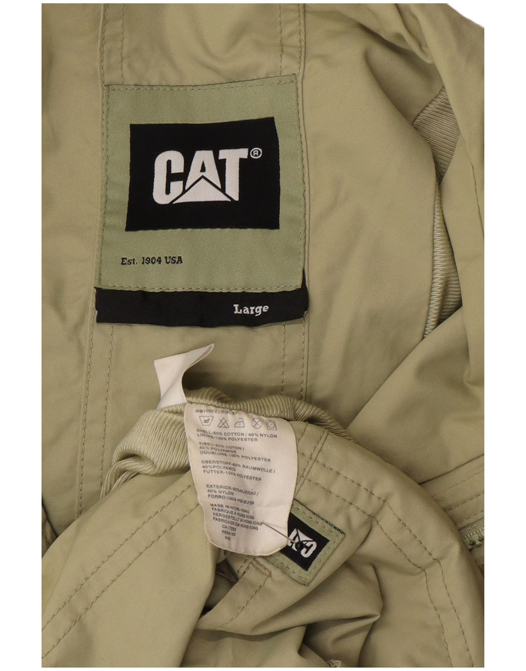 CAT Herren-Anorakjacke mit Kapuze, UK 40, Größe L, Khaki, Baumwolle