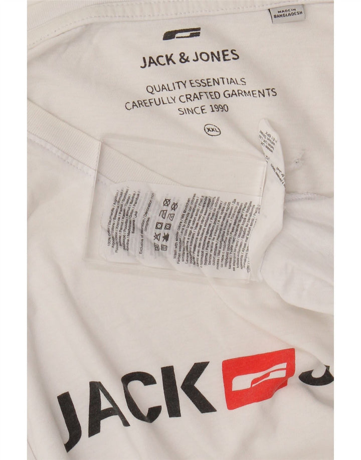 JACK & JONES Herren Grafik T-Shirt Top 2XL Weiße Baumwolle
