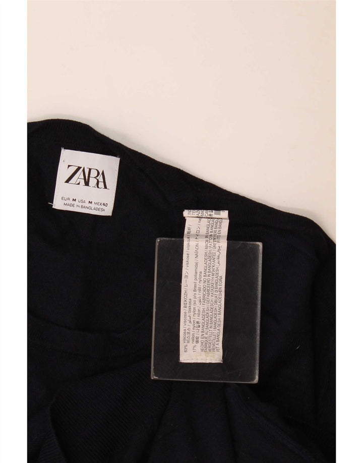 Zara Herren-Pullover mit Rundhalsausschnitt, mittlere marineblaue Viskose