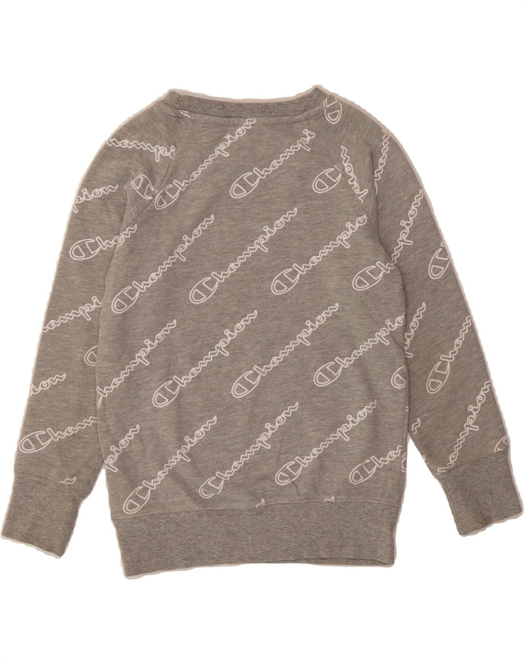 CHAMPION Boys Graphic Sweatshirt Jumper 7-8 Years Small Grey Cotton Vintage Champion and Second-Hand Champion from Messina Hembry 