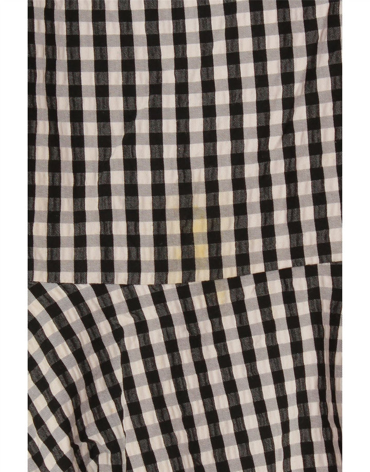 Marks & Spencer Damen Rüschenrock UK 16 Large W34 Schwarze Gingham-Viskose