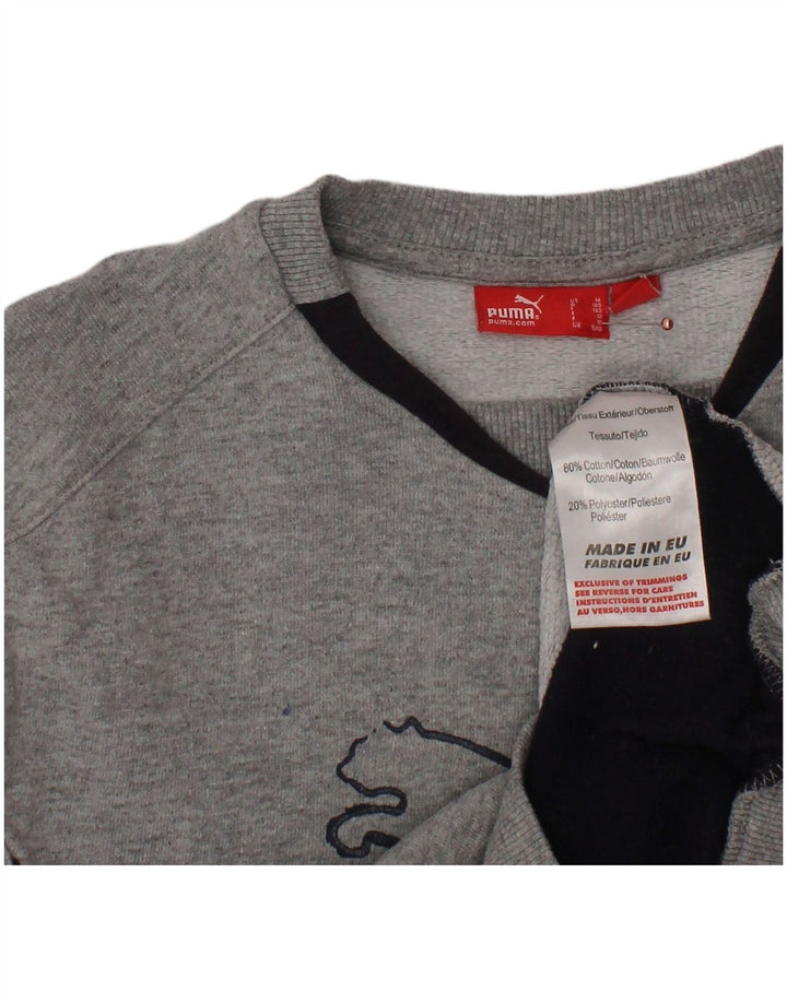 NIKE Grafik-Sweatshirt für Jungen, 9–10 Jahre, graue Farbblock-Baumwolle