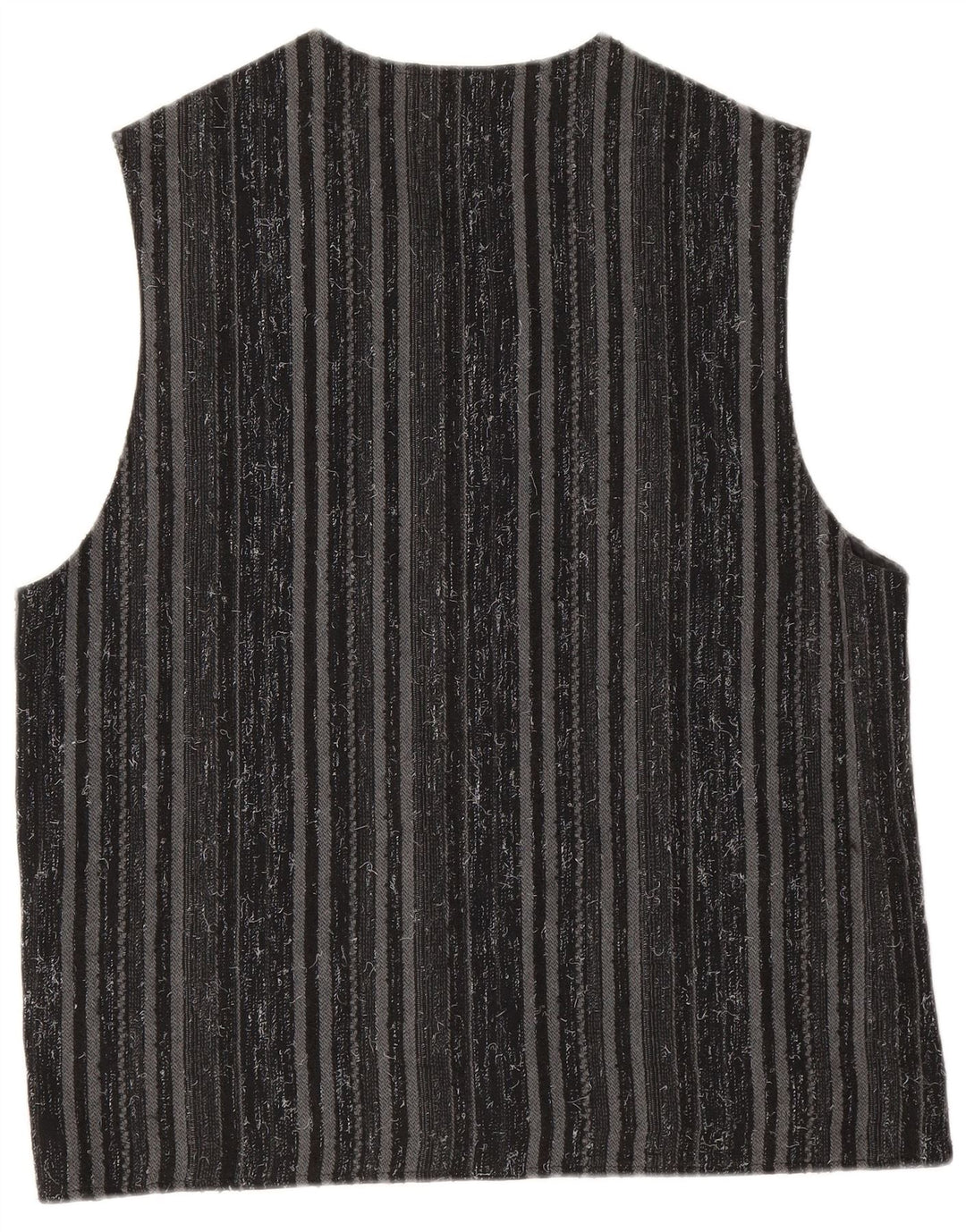 Vintage Herrenweste Medium Schwarz Gestreiftes Polyester