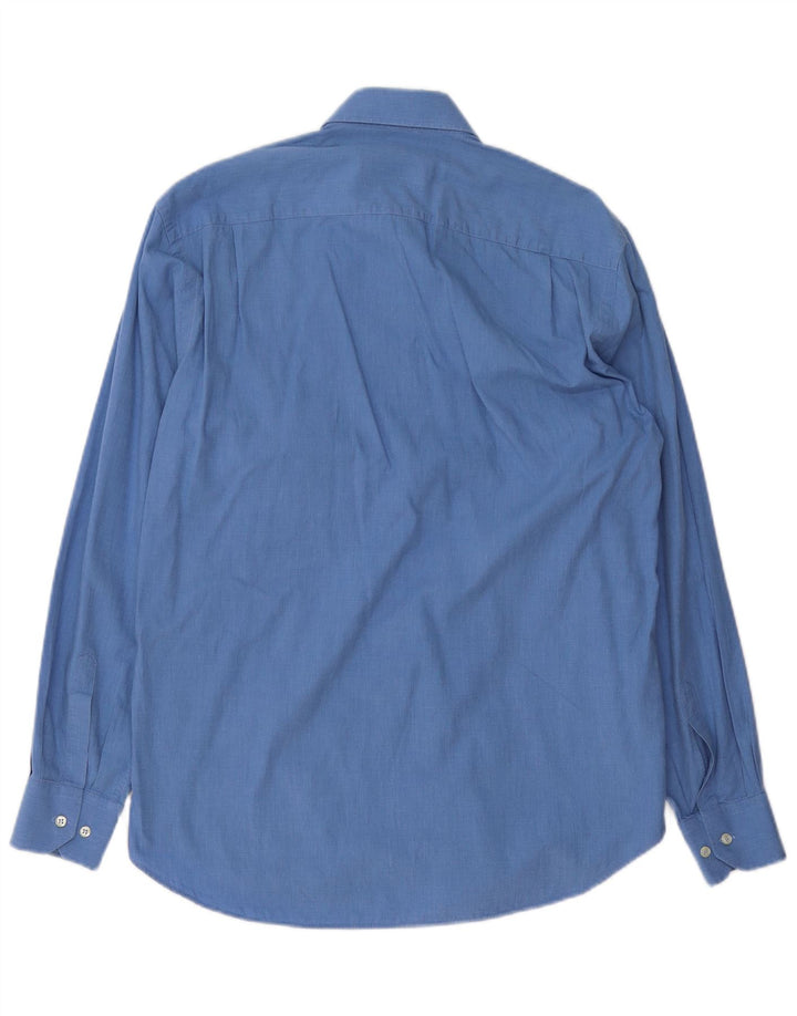 Valentino Herren-Unterhemd, Größe 38 15, mittelblaue Baumwolle