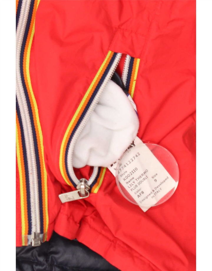 K-Way Damen Kapuzenjacke, wendbar, wattiert, Gr. 10, Marineblau