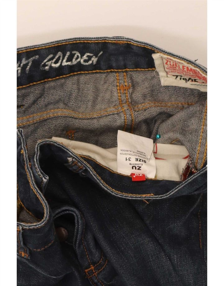 Zu Elements Herren Straight Jeans W31 L31 Marineblaue Baumwolle