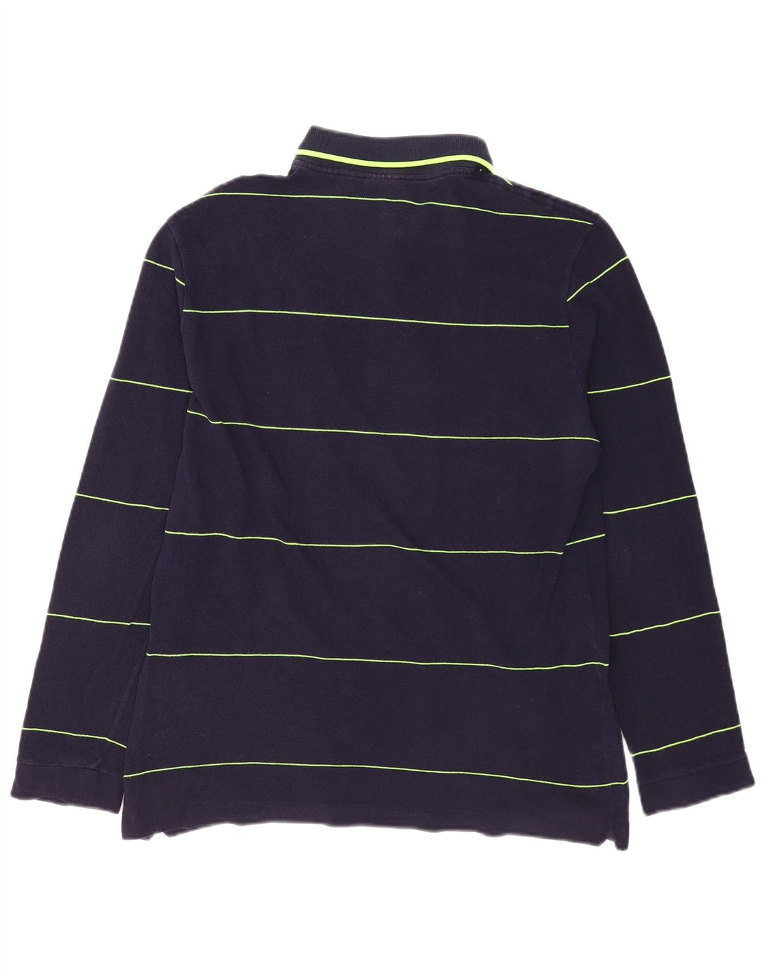 LACOSTE Herren-Langarm-Poloshirt, Größe 4, mittelgroß, marineblau, gestreift, Baumwolle