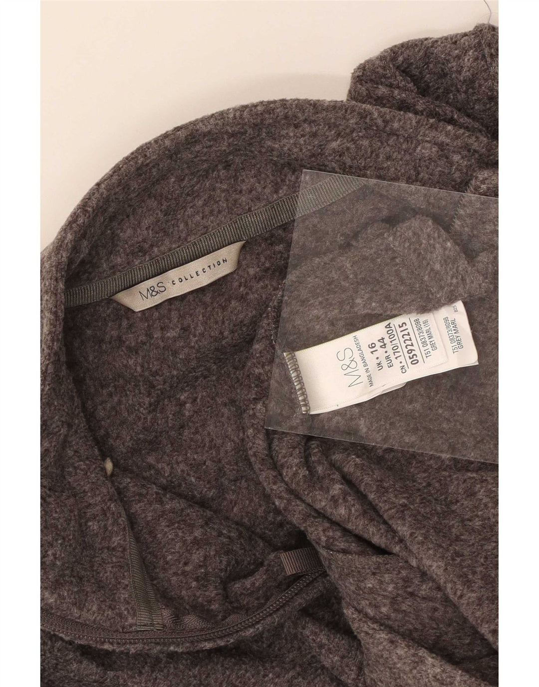 Marks & Spencer Damen Fleecejacke UK 16 Large Grau Polyester