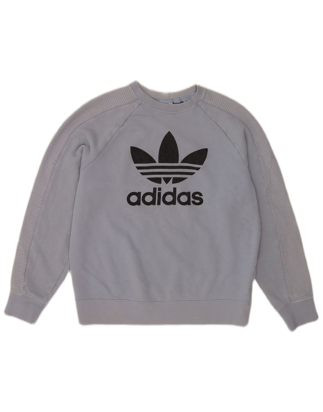 Adidas Damen Graphic Sweatshirt Pullover UK 10 Small Blau Baumwolle