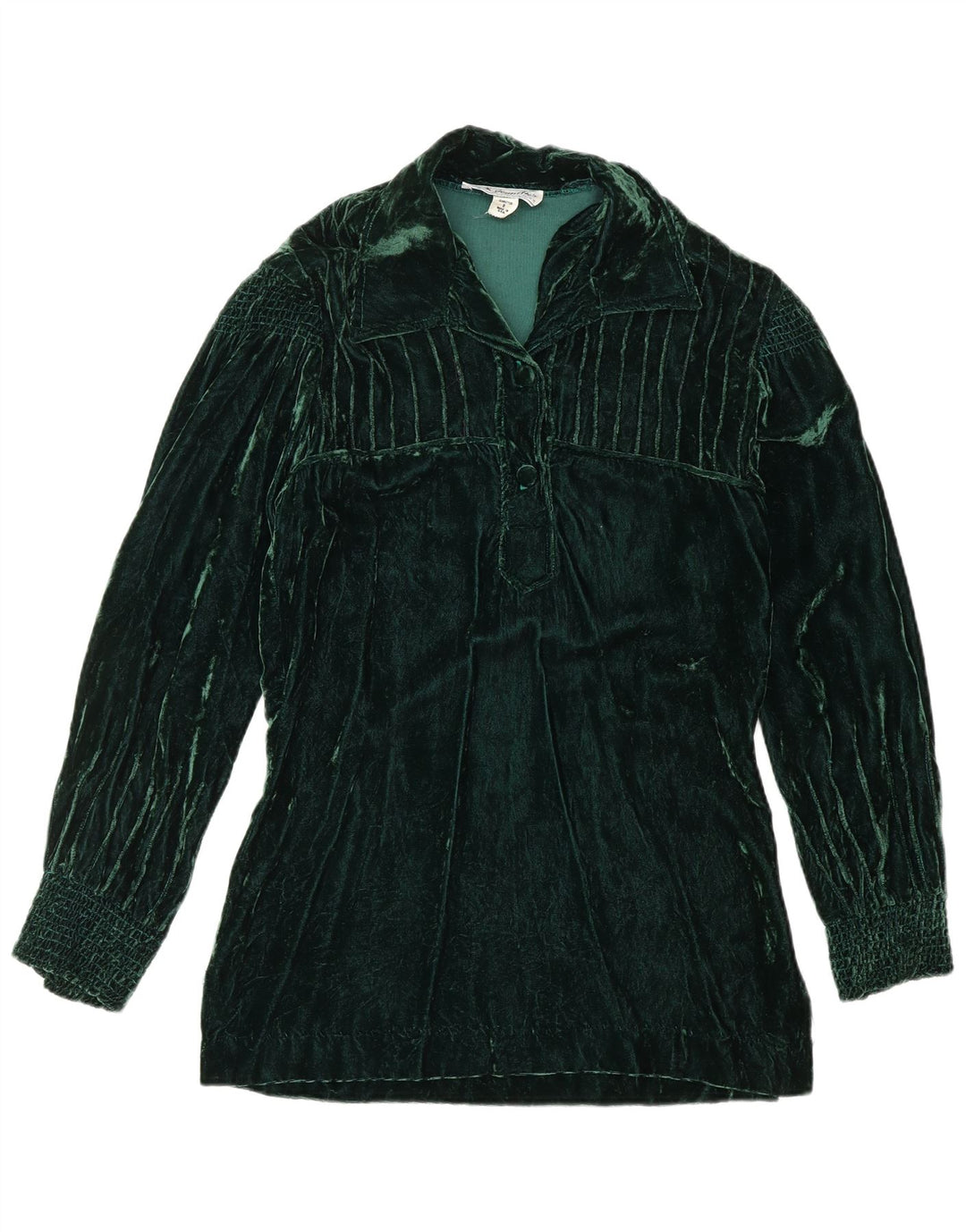 VINTAGE Damen Samtpullovershirt US 8 Mittelgrün