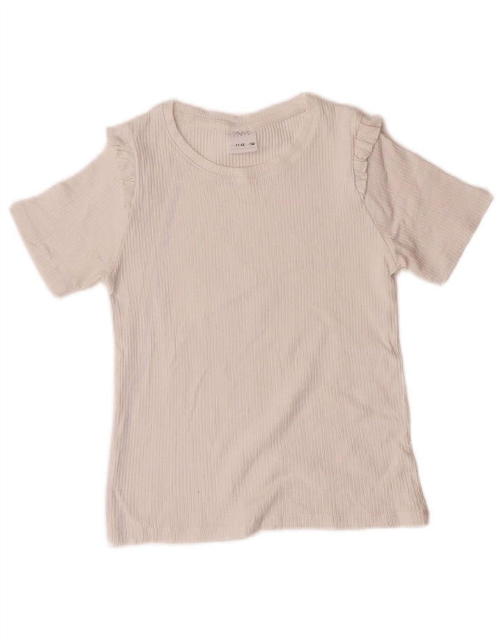 Zara Mädchen T-Shirt Top 11-12 Jahre Weiß