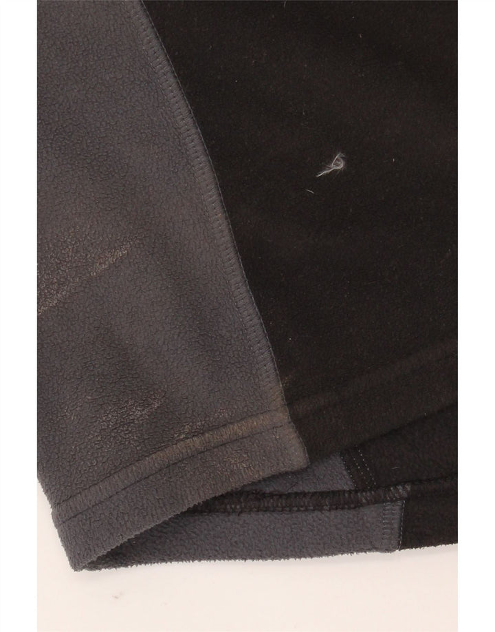 BERGHAUS Herren-Fleecepullover mit Reißverschluss am Hals, großes schwarzes Farbblock-Polyester