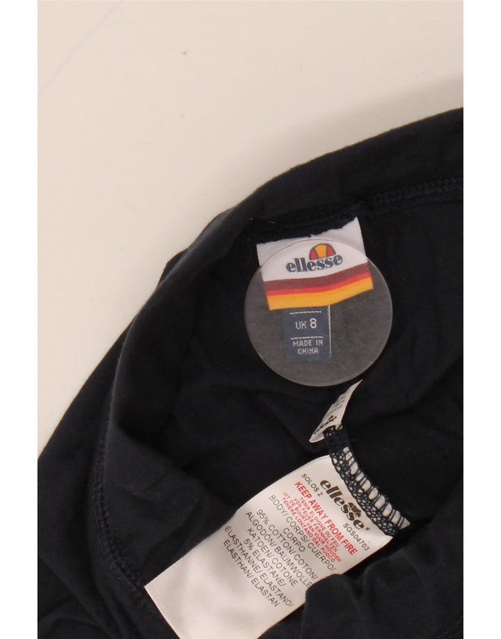 ELLESSE Grafik-Leggings für Damen, UK 8, Größe S, Marineblau, Baumwolle