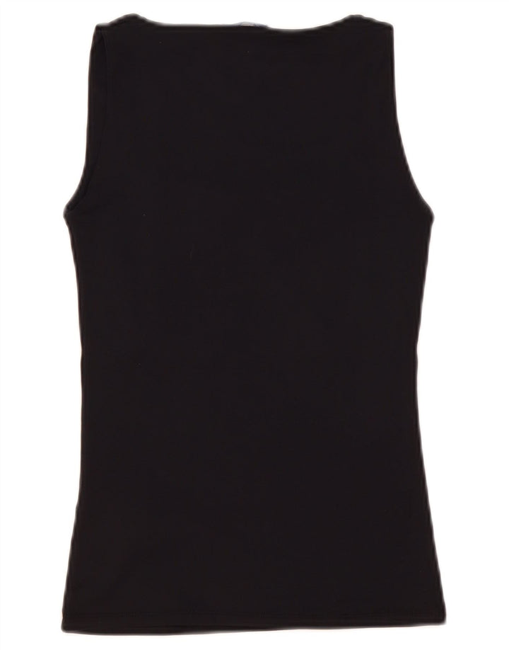 Zara Damen Weste Top UK 8 Small Schwarz Polyamid