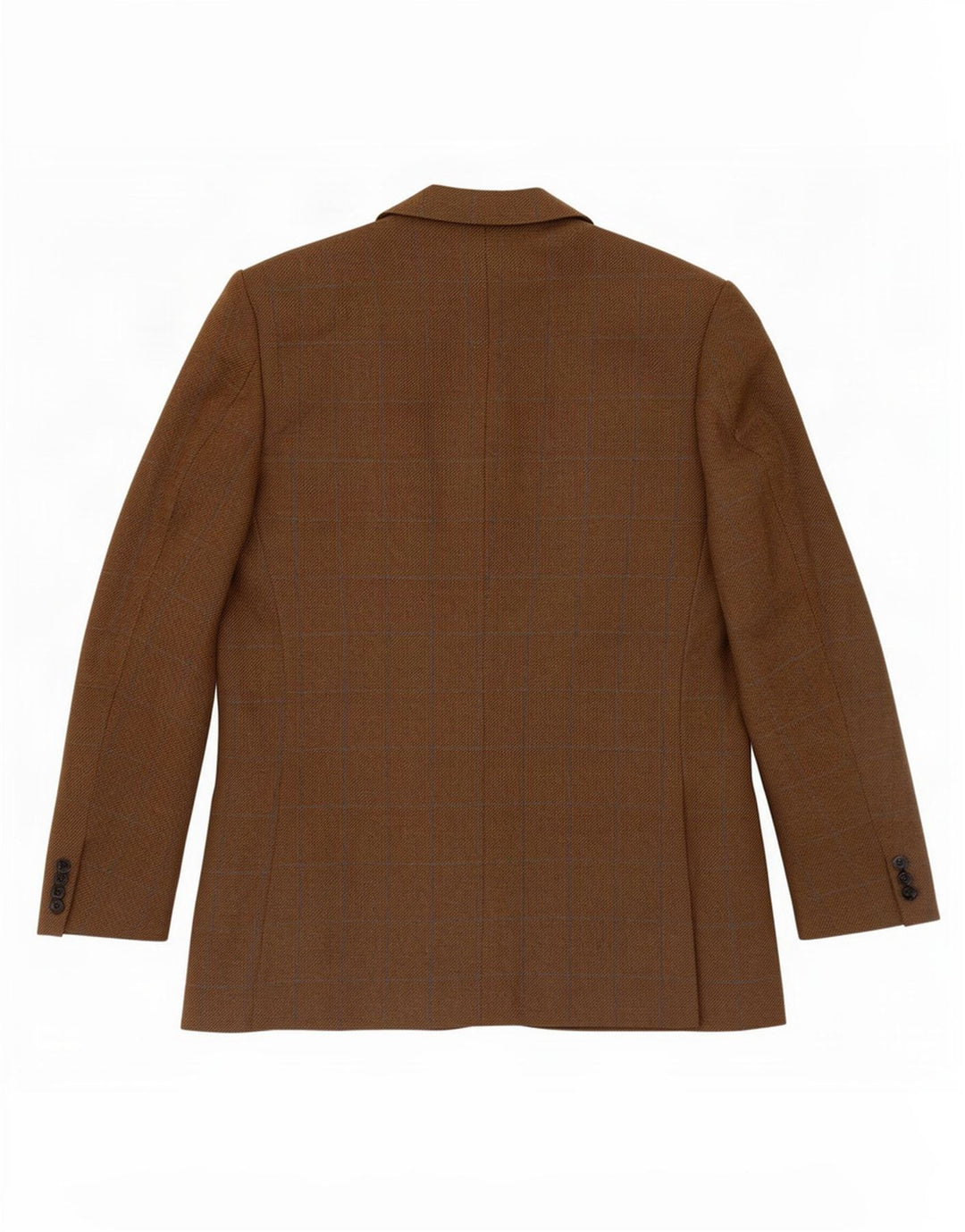 City Time Herren 3-Knopf-Blazerjacke IT 52 XL Braun karierte Schurwolle