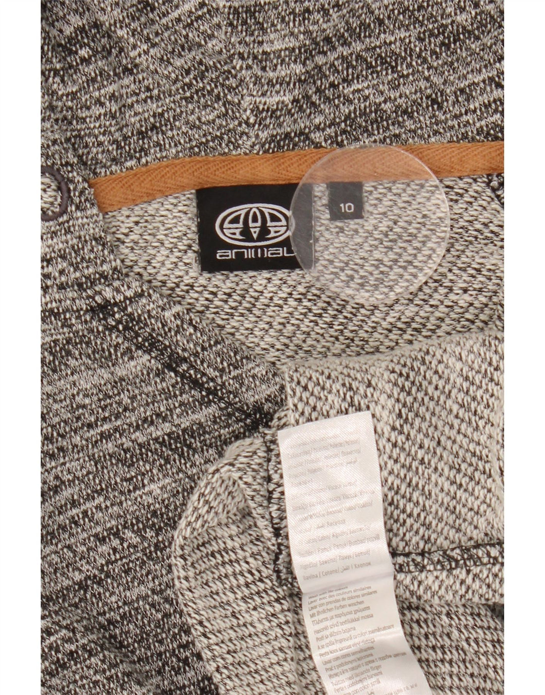 Animal Damen-Kapuzenpullover in Übergröße, Gr. 10, Größe S, grau geflecktes Polyester