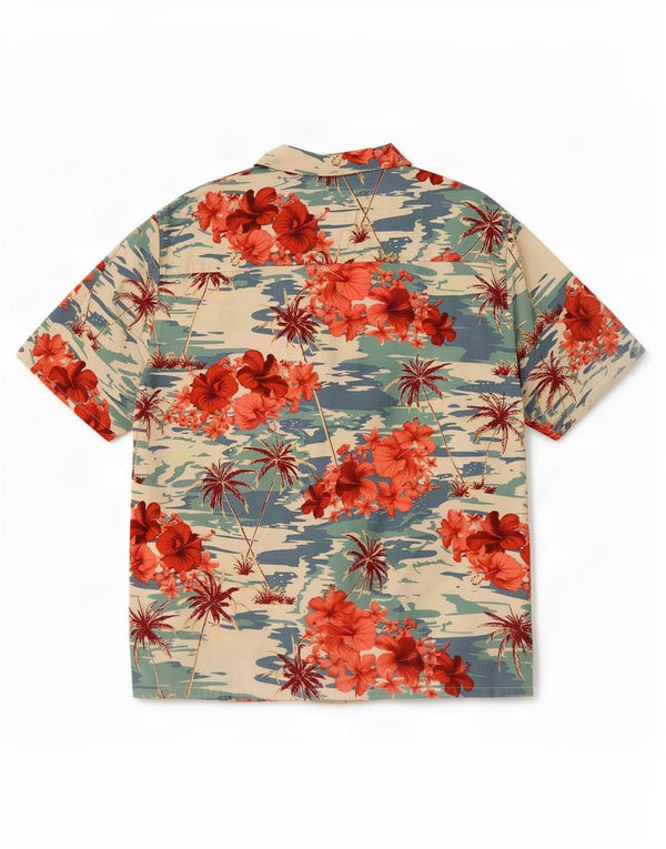 Primark Herren-Kurzarmhemd XL, mehrfarbig, Blumenmuster, hawaiianisch