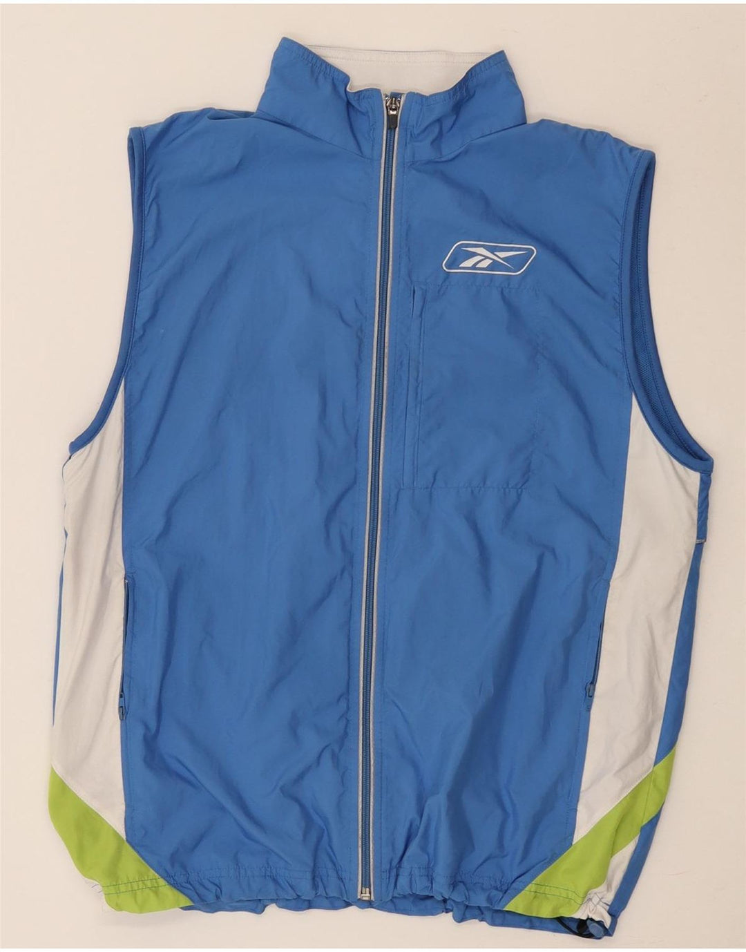 Reebok Herren Weste UK 38 Mittelblaues Colourblock-Polyester