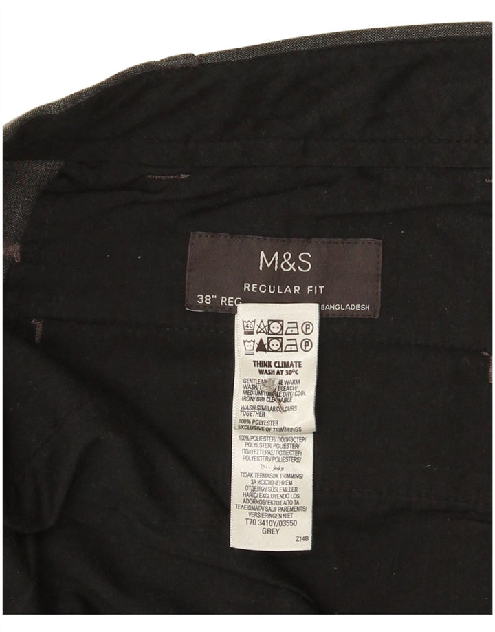 Marks & Spencer Herren-Anzughose, gerade, normale Passform, W38, L30, Grau