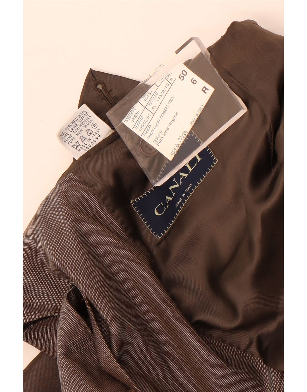 Canali Herren-Blazer mit 3 Knöpfen, IT 50, große graue Wolle