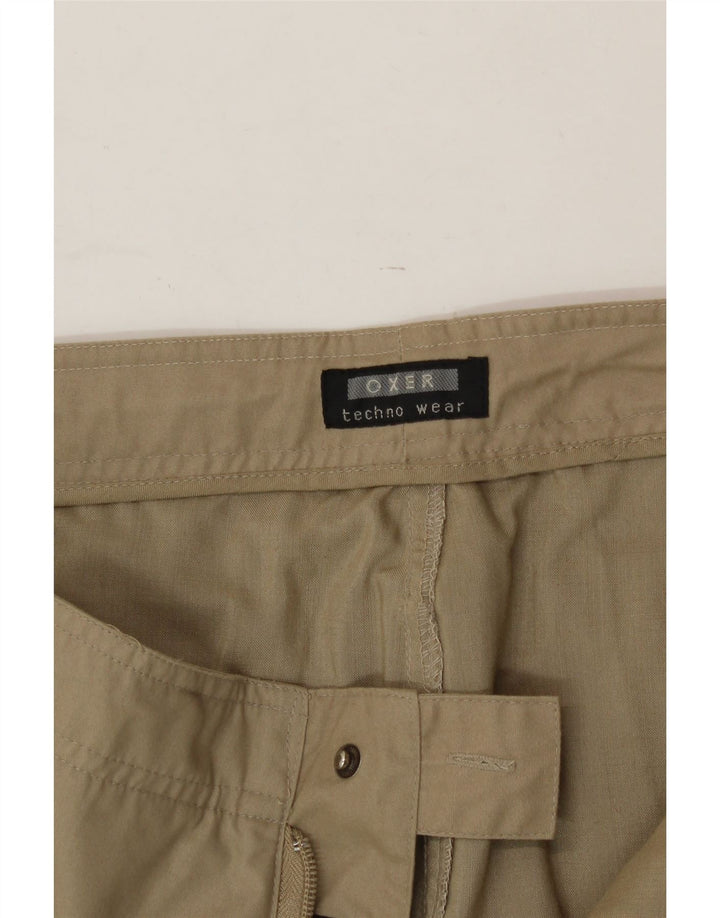 OXER Mens Straight Casual Trousers W34 L34 Khaki Polyester Vintage OXER and Second-Hand OXER from Messina Hembry 
