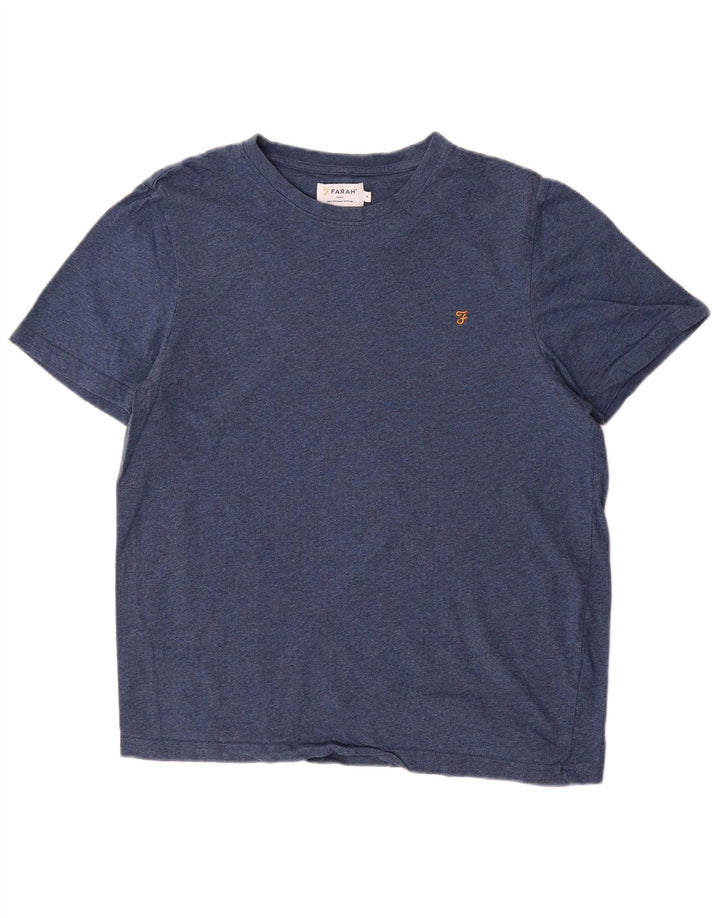 FARAH Herren-T-Shirt-Oberteil, mittelmarineblaue Baumwolle