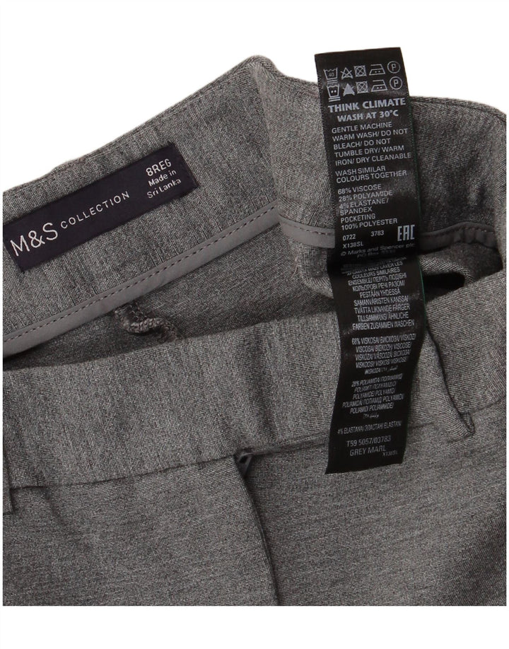 MARKS & SPENCER Damen Gerade Freizeithose UK 8 Small W26 L25 Grau