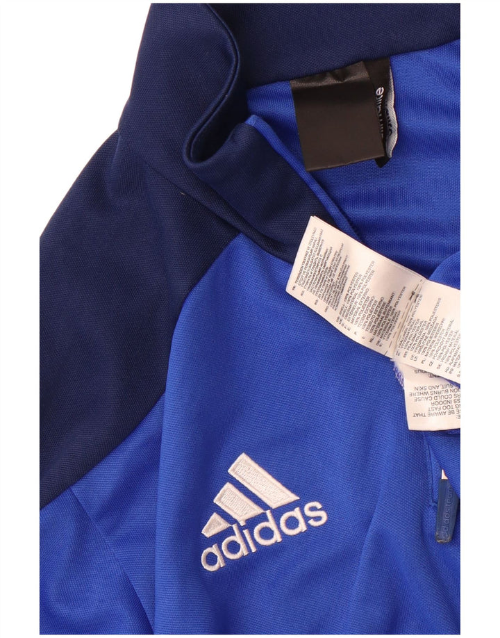 Adidas Herren Climalite Pullover-Trainingsanzug-Oberteil, Mittelblau, Farbblock