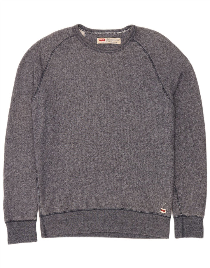Levi's Herren-Sweatshirt mit Standard-Passform, Größe S, marineblau gesprenkelte Baumwolle
