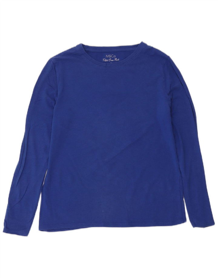 M&Co Damen Top Langarm UK 14 Mittelblau Modal
