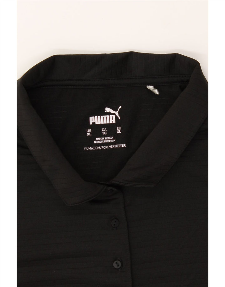 PUMA Womens Polo Shirt UK 18 XL Black Vintage Puma and Second-Hand Puma from Messina Hembry 
