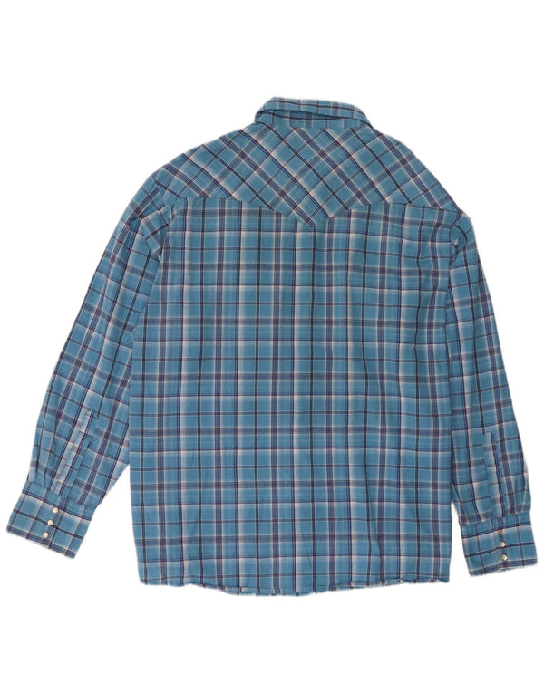 Wrangler Herrenhemd 2XL, blau kariert, Baumwolle