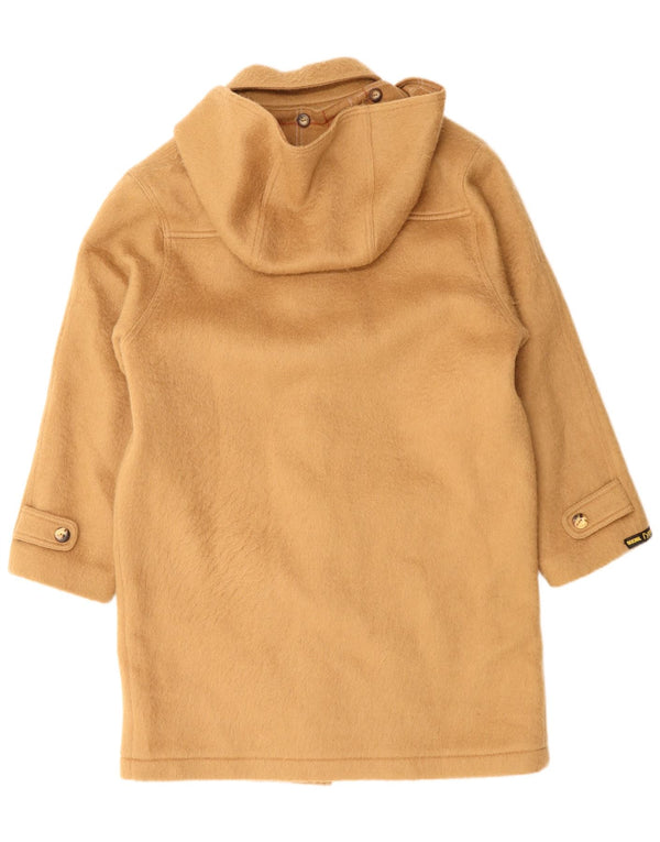 Vintage Herren-Dufflecoat mit Kapuze, UK 40, große beige Wolle