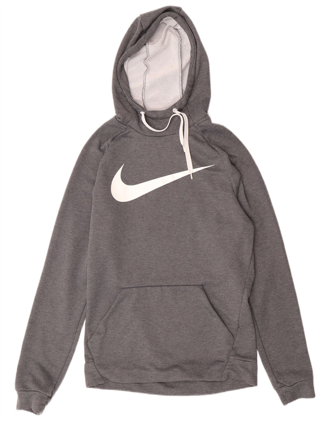 NIKE Mens Dri Fit Graphic Hoodie Jumper Small Grey Polyester