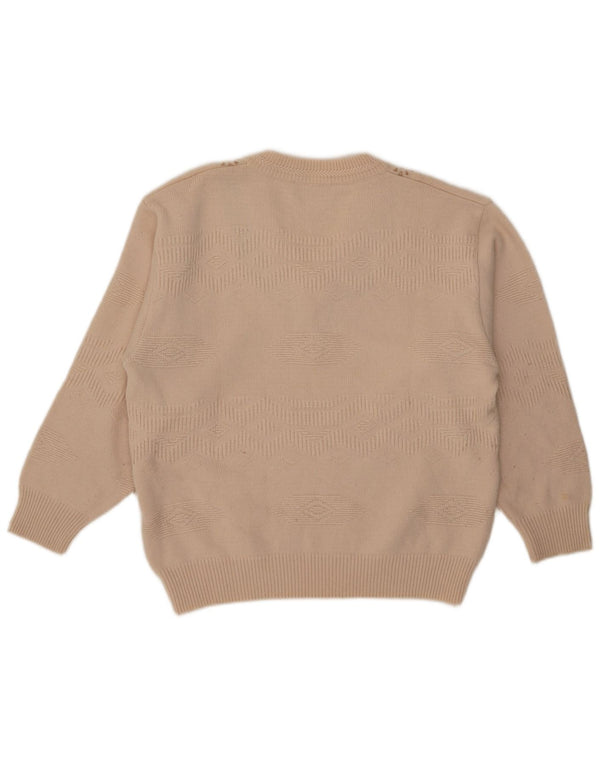Malagrida Damen-Pullover mit V-Ausschnitt, Gr. 18, XL, Beige, geometrisch