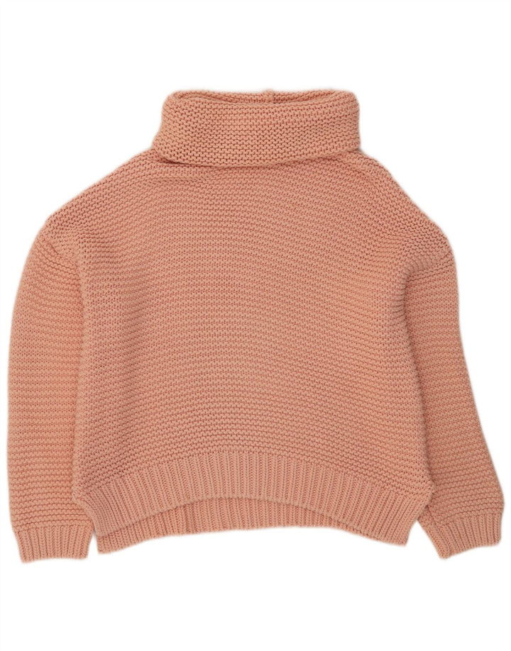 Zara Damen-Pullover mit Rollkragen, übergroß, Gr. 10, Größe S, Rosa, Baumwolle